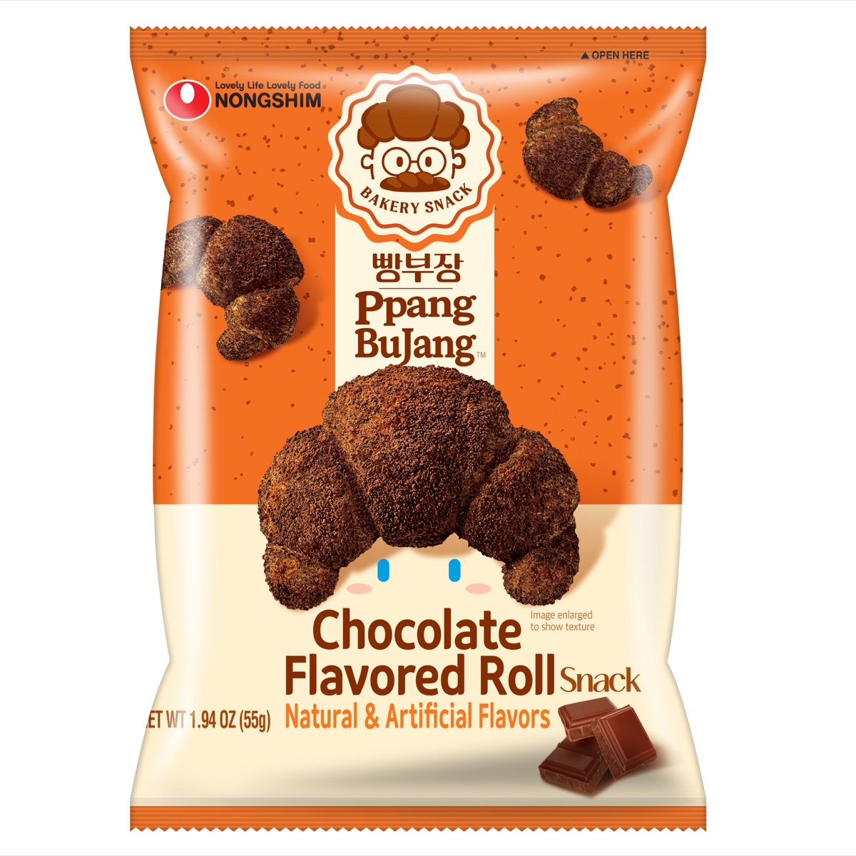 Ppang BuJang Chocolate Flavored Roll — 55 g package